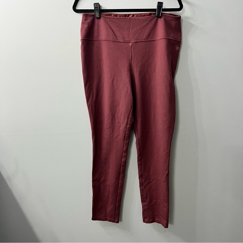 Liz Claiborne Red Burgundy Weekend Leggings Hidden Zipper Extra Large